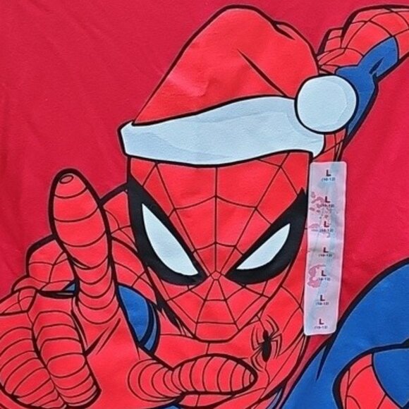 Marvel™ Holiday Spider-Man Gender-Neutral Graphic T-Shirt Kids Large 10/12 New - Picture 3 of 11
